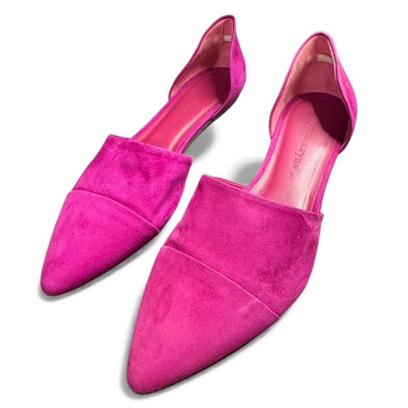 Jenni Kayne D’Orsay Flat hot pink suede California cool Barbiecore US 9 EU 39 - Picture 1 of 5